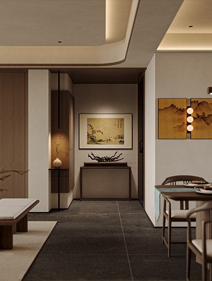 江澜鸣翠 东方美学餐厨实景